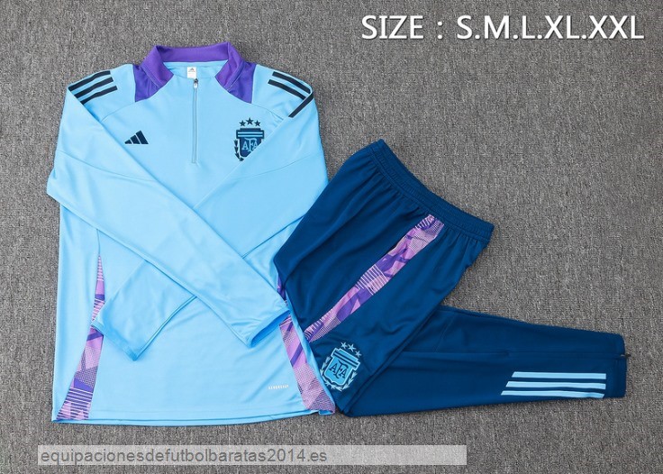 Nuevo Conjunto Completo Sudadera Entrenamiento Argentina 2024 Azul Purpura Baratas